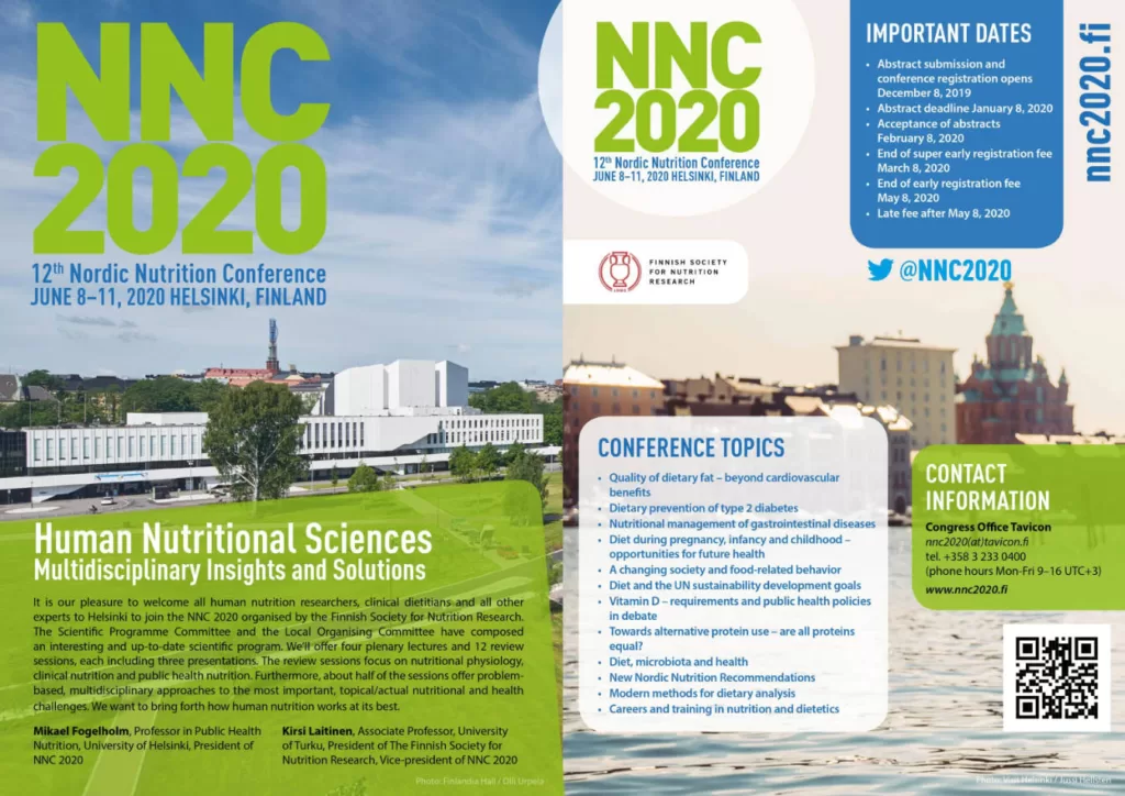 NNC 2020 12th Nordic Nutrition Converence 8-11 June 2020 Helsinki